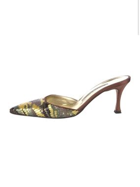 Manolo Blahnik Satin and Sequin Mules